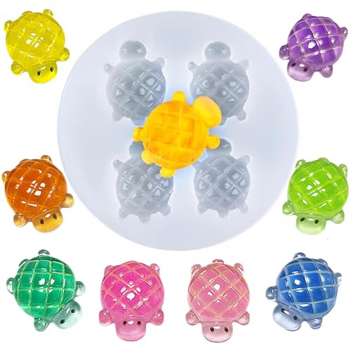 1 moule en silicone époxy en forme de tortue - Moules à fondant - Moules 3D en silicone - Moules en résine - Moule à savon - Moule à savon - Pour les décorations de gâteaux au chocolat