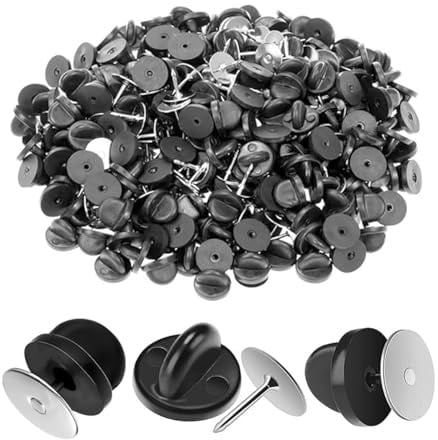 50 Stück Gummi Anstecker Pin Backings mit Schmetterling Clutch, Blank Pins und Tie Tack für Schmuckherstellung, Handwerk, Uniformen, Abzeichen, Krawatten, Hüte,Jacken, Broschen, DIY Basteln als Ersatz