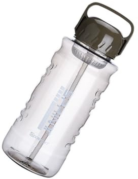 mophrati Bouteille d'eau avec poignée et paille Récipient à boire coloré Verres en plastique étanches Camping Pêche Voyage Cyclisme, Café, 1000ml