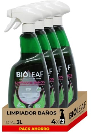BIOLEAF– Desincrustante Baños Antical Pack 4×750 ml (3 L) | Limpieza Profesional de Lavabos, Ducha y Bañera | Brillo Inmediato | Biodegradable y Dermatológicamente Testado