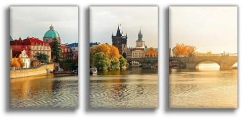 IADNG Leinwandposter Karlsbrücke, Prag, Wandkunstdruck, Bild, Gemälde, 20 x 30 cm
