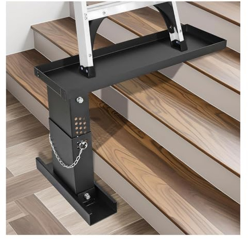 Staircase Ladder Leveller Anti-Slip, Extension Ladder Leveller Stabiliser for Stairs Foldable with Anti-Slip Mat Wide Base Easy Use Levelling Tool for Uneven Ground and Staircases (11.8-18.1 inch)