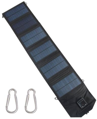 Panel Solar con Cargador USB Plegable Y Portátil | Placa Solar Resistente Al Agua Type-C De 120W Para Acampada Senderismo Pesca Viajes Y Aire