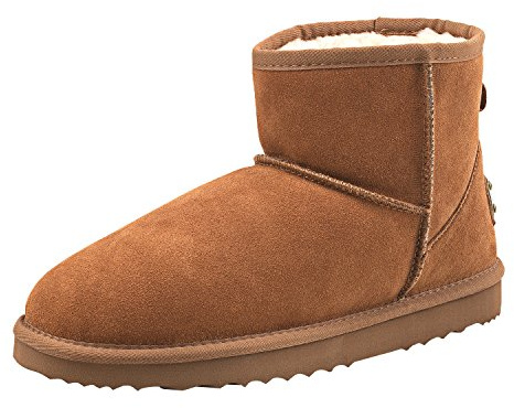 Shenduo Uomo Stivali Caviglia da Neve Impermeabile Marrone D5645 44EU