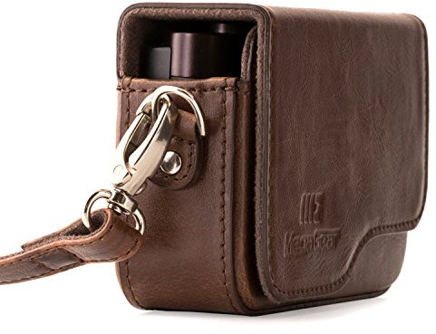 MegaGear MG1222 Leather Camera Case with Strap for Canon PowerShot G9 X Mark II - Dark Brown
