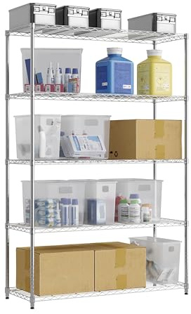 Racking Solutions Heavy Duty Chrome Wire Shelving Racking Free Next Day Delivery (1838mm H x 1212mm W x 457mm D)