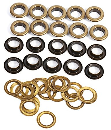Walfront Ösen Messing, Leder Handwerk DIY Öse Ösen Kit mit Unterlegscheiben Ösen mit Scheiben für Leder Leinwand Kleidung Gürtel Schuhe Messing Ösen(12mm 20sets)