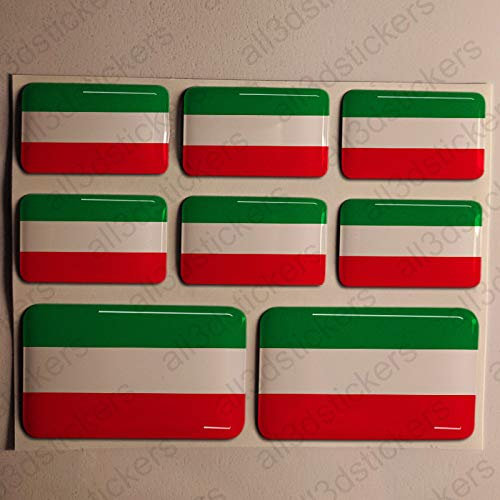 All3DStickers Aufkleber Nordrhein-Westfalen Deutschland Flagge 8 x Flaggen von Nordrhein-Westfalen Deutschland Rechteckig 3D Kfz-Aufkleber Gedomt Fahne