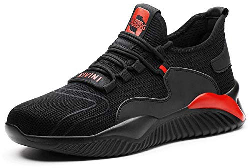 UnPtios Lightweight Safety Shoes Men Safety Trainers Steel Toe Working Shoes Men's Women's Work & Utility Footwear, Ladies, Breathable, Wide Fit, Security, Anti-Puncture - Size 9