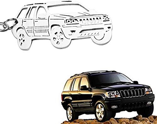 AMFRNE Special for Jeep Grand Cherokee Edelstahl-Schlüsselanhänger, Geschenkidee und Sammlung für Grand Cherokee-Fans, Grand Cherokee-Zubehör, silber, small keychain