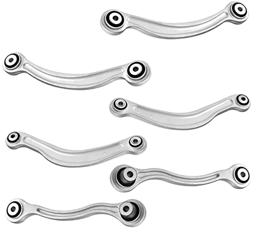 AJS Parts 6x Querlenker Rückseite links + rechts unten + oben, Länge: 265,0 mm, 343,0 mm, 370,0 mm, Universelle Passform, Schwarz, Control Arm, 6 Count, Fahrzeuglenker