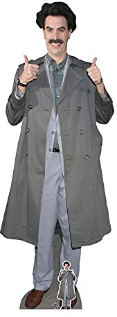 Star Cutouts CS839 Sacha Baron Cohen Borat Lifesize Cardboard Cutout with Mini – Comedy Movie Fan Display, Party Decoration & Gift