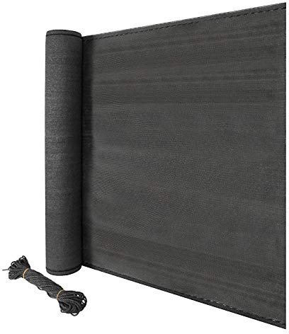Laneetal Brise Vue 150 g/m² Anthracite Pare-Soleil pour Balcon, Jardin Protection Contre Le Vent avec Cordon de Fixation 1x15m