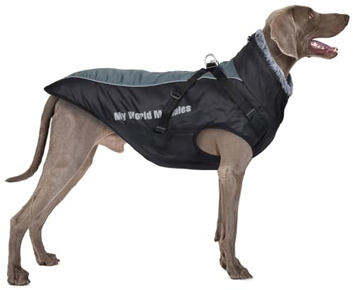 FEimaX Hundemantel Winterjacke für Hunde, Hundejacke Wasserdicht mit Weiche Plüsch Winter Warme Mantel Reflektierend Welpen Weste Haustier Kleidung für kleine Mittlere Große Hunde