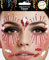 Gesichtstattoo - Glitzer Aufkleber Klebetattoos Temporäres Glitter Face Tattoo Motto Party Karneval Halloween (Clown Rot Weiß)