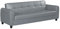 Visco Therapy Zinc PU Leather Grey 3STR Sofa Bed with Hidden Storage. Living Room Furniture. (Grey, 3 Seater)