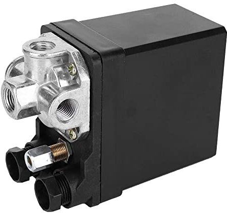 Pressostato Aria, Pressostato Aria Verticale trifase a 4 Vie, Filettatura 380V 8KG G1/4in, Pressostato compressore d'Aria Verticale