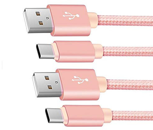 NWNK13 USB C Cable Type C Fast Charging Cable for Samsung S21 S21+ S21 ultra S20 Fe 4G S20 Fe 5G S20 S20+ S20 ultra Android Phone Charger Lead Wire Sync Cord for A32 A12 A41 A72 (Rose Pink, 1m)