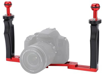 Goshyda Dual Handle Tray Stabilizer, Aluminum Alloy Rig Diving Underwater Camera Housing Case Tray Mount, for Underwater Balance Shooting, for SLR Cameras, Sports Cameras, Diving Lights