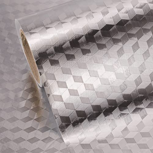 ZOYIEP Sticker Kitchen Aluminium Self-Adhesive Film Kitchen Film Oil Resistant Heat Resistant Waterproof Anti-Mould DIY Furniture Foil Wallpaper (Style 3.40 x 500 cm)