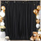 3×3 m Schwarz Fotowand Hintergrund Vorhang, 2 Platten 1,5×2,15m Faltenfreie Seide Polyester Geburtstag Hintergrund Fotografie, Hochzeit Party Babydusche Deko Kulissen Hintergründe Vorhänge