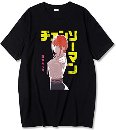 KONDZ Japanese Anime Chainsaw Man Makima T-Shirt Men Kawaii Cartoon Pochita Graphic T Shirts Unisex Harajuku Manga Makima T-Shirt Male