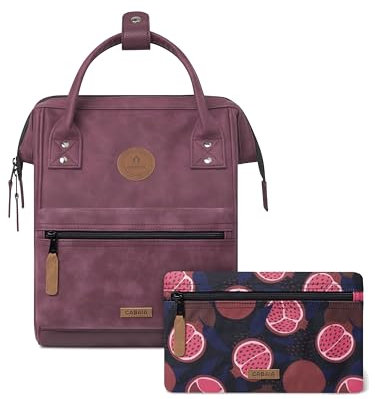 CABAIA - Sac à Dos Adventurer Delhi - Mini 10L - Déperlant - Compartiment Ordinateur Portable 10,5-2 Poches - Certifié Vegan - Sac Voyage, Affaires, École pour Homme et Femme - Rouge