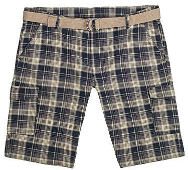 Lavecchia Übergrößen Cargo Shorts Herren inkl. Gürtel Cargoshorts Kurze Hose LV-65 (Kariert, 52/68)