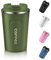 EALLEN Travel Mug with Leakproof Lid Reusable Insulated Coffee Cup for Hot & Cold Drinks/Tea Portable Stainless Steel Thermal Takeaway Travel Coffee Mug for Car/Outdoor/Picnic/Office/School (Green)