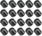 Rebower Potentiomètre Bouton Moleté Axe Insert D Type Commutateur Boutons, [pour Audio Périphérique] - 15x13.5mm/ 6mm/ Noir Blanc/ 20Pcs