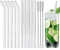 Lot de 13 Pailles Réutilisables en Verre - 5 Courbées et 5 Droites de 15 cm Avec 3 Brosses de Nettoyage - Pour Thé à Bulles, Cocktails, Jus