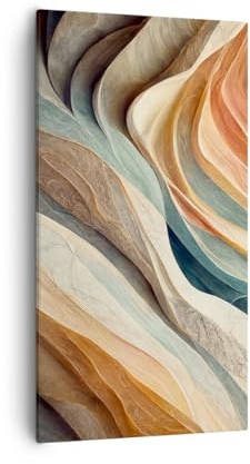 ARTTOR Bilder auf Leinwand 55x100 cm Wandbild Abstrakt Pastell - 5696 | Textur Muster Hell Vertikal Groß Wanddekoration Wohnzimmer Schlafzimmer Wandkunst Wanddeko Wand Kunstdruck Küche ARTTOR