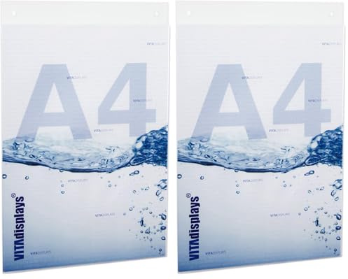 VITAdisplays® Posterhalter DIN A4 Werbedisplay, Acrylglas, Transparent (NE-380H) (Packung mit 2)