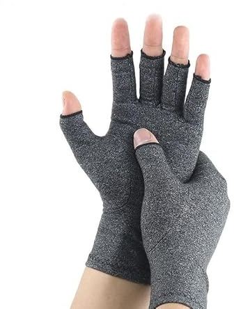 INF Kompressionshandschuhe gegen Arthritis, Athrose Handschuhe, Handbandage für Sehnenscheidenentzündung und Arthritis (Größe L) Grau