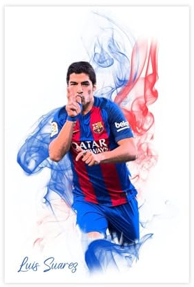 MAHWER Luis Suarez – Fußballspieler-Poster, Leinwand-Poster, Wandkunst, Dekordruck, Bild, Gemälde für Wohnzimmer, Schlafzimmer, Dekoration, ungerahmt, 30 x 45 cm