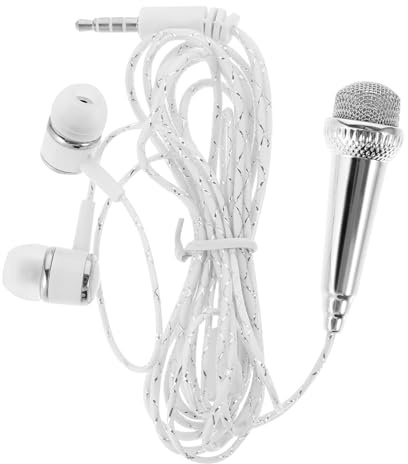 Tragbares Kleines Mikrofon für Gesang Weihnachten Party, Silber | Kunststoff, 5,8x1,8x1cm, Plug And Play ohne Externe Stromversorgung, für Online Meetings und Unterwegs