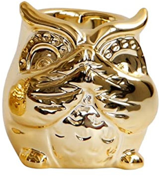 Cabilock Ceramic Owl Tealight Holder Candle Cup for Desktop Decor Meditation Aromatherapy Spa Reusable Candle Stand