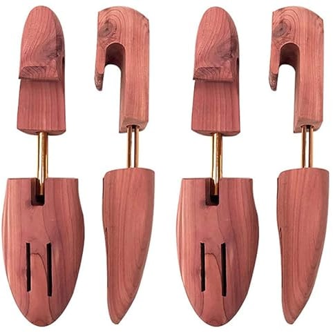 Cedar Shoe Trees Wood Shoe Stretcher Adjustable Boots Trees Split Toe Aromatic Cedar Boot Tree for Men and Women Dress Shoes Sneakers Boots