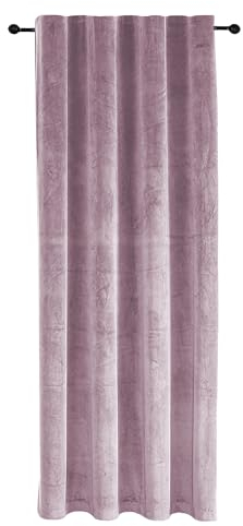 TiborTex Vorhang Kräuselband Altrosa 140x175 cm Verdunkelung Samt weich Blickdicht Gardine Universalband Schlafzimmer Wohnzimmer Thermovorhang
