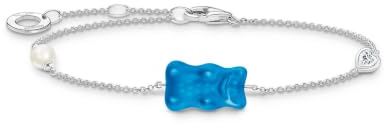 THOMAS SABO x HARIBO Armband mit blauem Goldbären, Perle und Stein