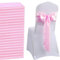 QeeFop 50 Stück Rosa Satin Schärpe Hochzeit Stuhl Bogen, Elastische Stuhlschärpen Stuhl Schärpen für Hochzeitsdekoration Geburtstag Bankett Party Stuhl Dekoration (Rosa)