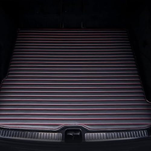 Auto Leder Kofferraummatten FüR Suzuki Vitara (LY) 2014-2024, Cargo-Teppich Kofferraummatte Interieur Schutzmatte Zubehör,D/Black Red