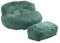WIZBED Sitzsack Cozy mit Hocker - Kinder Sitzsäcke Möbel Kissen Sofa, Sitzmöbel Bean Bag Sitzsäcke, Lazy Schlafsofa für Wohnzimmer,Schlafzimmer (Mintgrün)