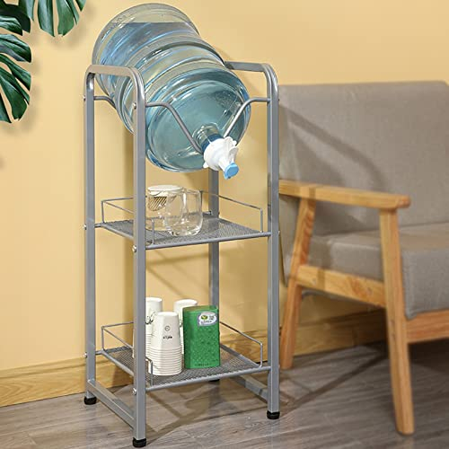 Water Jug Holder Water Bottle Cooler Jug Rack With 2 Storage Shelf, Home Office Pantry Warehouse Water Dispenser, Water Bottle Storage Holder