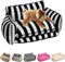Hundebett cord Lazy Holiday Plüsch-Schlafsofa for Hunde und Katzen, Teddy-Samt-Hundebett, trendig gestreiftes doppellagiges Hunde- und Katzen-Schlafsofa aus künstlicher Lammwolle, flauschige Hunde-Sch