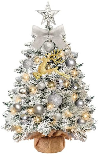 Kleiner Weihnachtsbaum Mit Beleuchtung,Mini Weihnachtsbaum 23 DIY Weihnachtsdekoration,Tisch Weihnachtsbaum Mit LED Beleuchtung für Haus Weihnachtsbaum