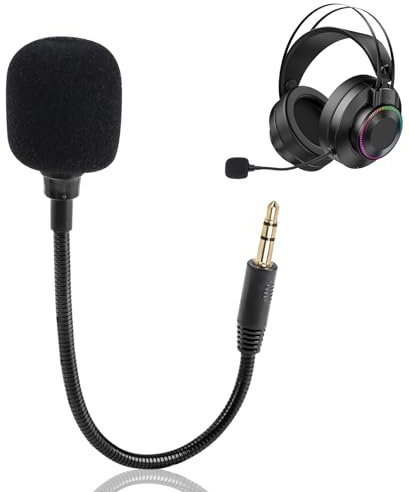 Replacement Microphone 3.5mm Detachable Boom Mic External Microphone for Gaming Headsets Compatible with Xbox Series Xbox One PS4 PS5 PC - Premium Flexible Design for Clear Audio 1 Pack