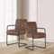 DUBI Möbel Esszimmerstuhl Ben 2er Set, Freischwinger Armlehnenstuhl Polsterstuhl für Küche, Wohnzimmer, Esszimmer Büro, modern Industrial Design, Wildleder Braun, 2 Stück, 21106-YU42-2