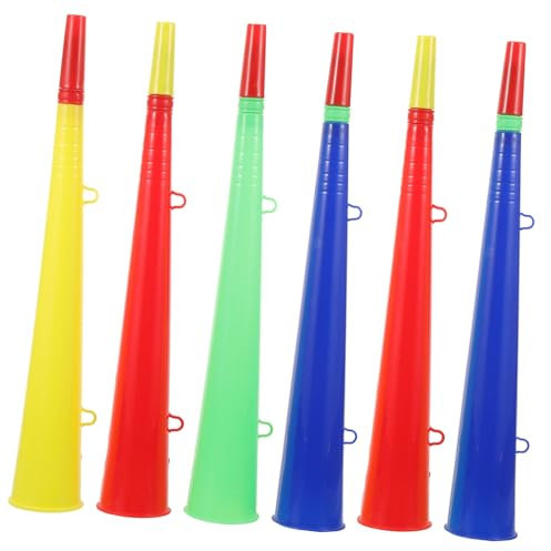 WHAMVOX 6St Sportfans Trompete volumni volummie ventiladores geschebke spielwaren draußen Jubel Geräuschmacher Sporthupe Fußballhörner Spiel Horn Sportspiel Trompete leuchtendes Wildhorn
