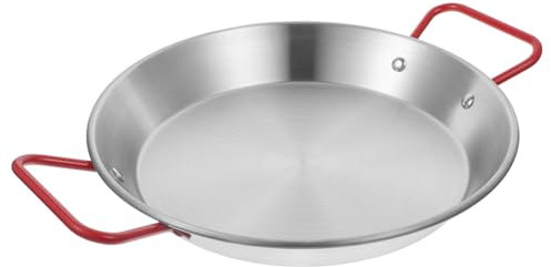 SHOWERORO Edelstahl Bratpfanne Flacher Boden Praktische Antihaftbeschichtung Vielseitig Für Gebratenes Hähnchen Spaghetti Und Meeresfrüchte Robustes Küchenutensil Für Zuhause Und Restaurant